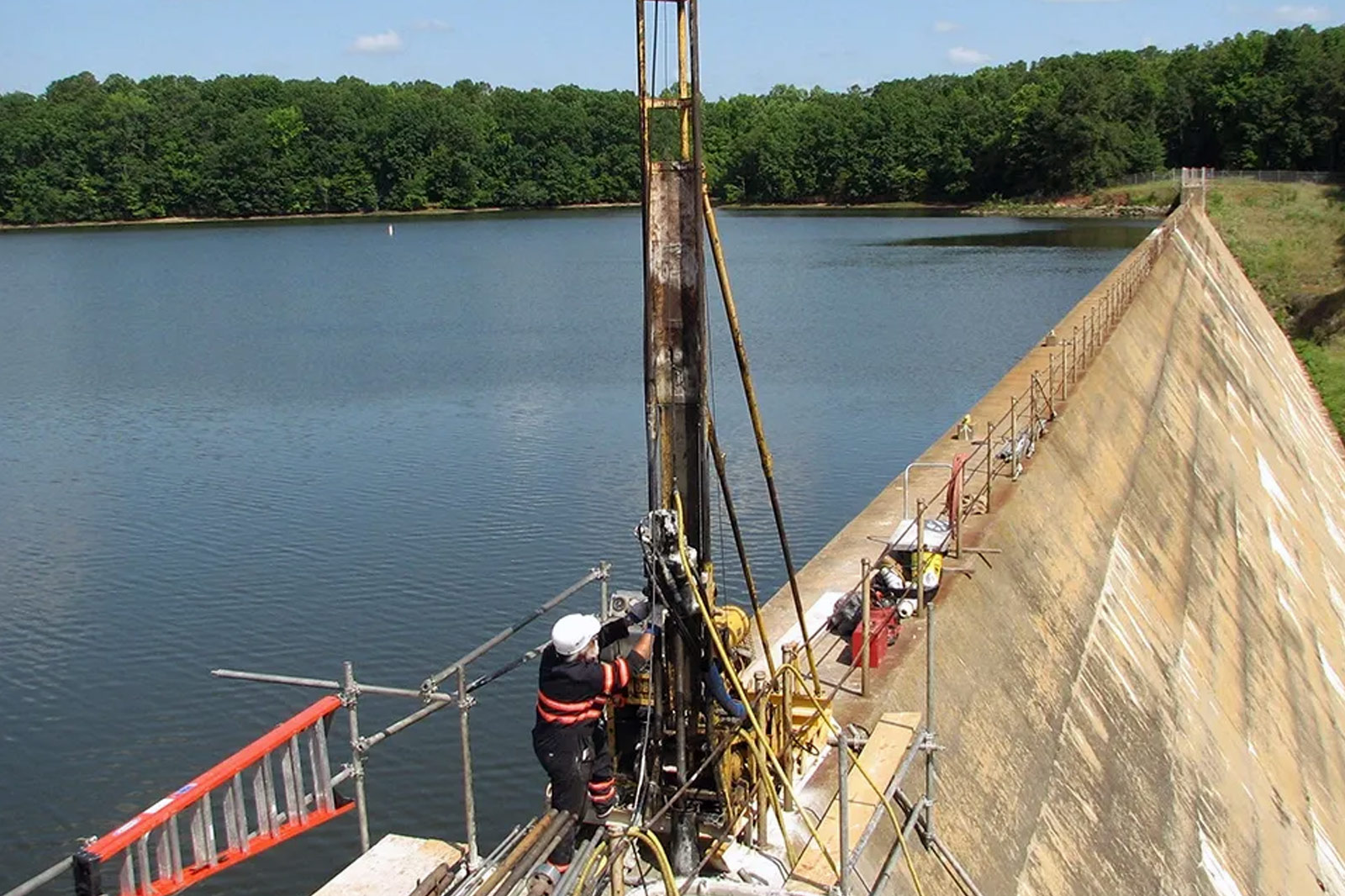 Stress measurements via overcore drilling, Roanoke Rapids Dam, North Carolina