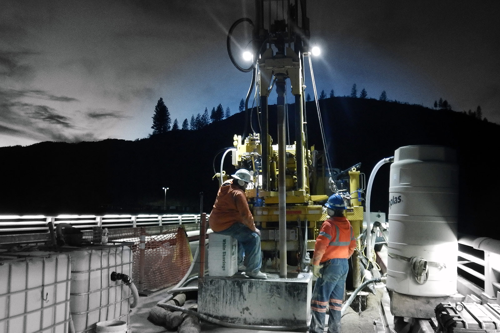 18-inch-diameter core drilling, Shasta Dam, Redding, California