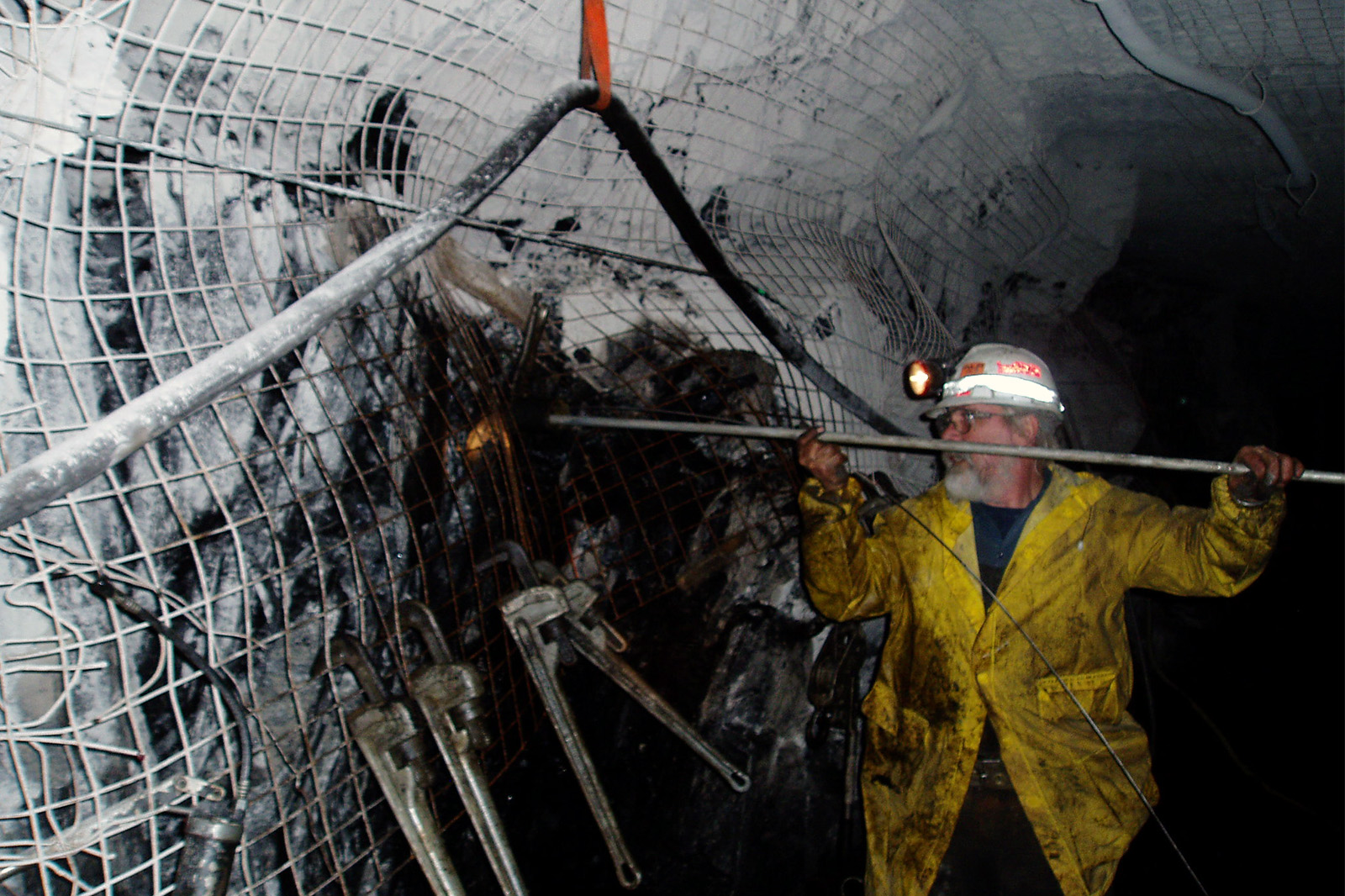 Borehole pressure cell installation, West Elk coal mine, Somerset, Colorado