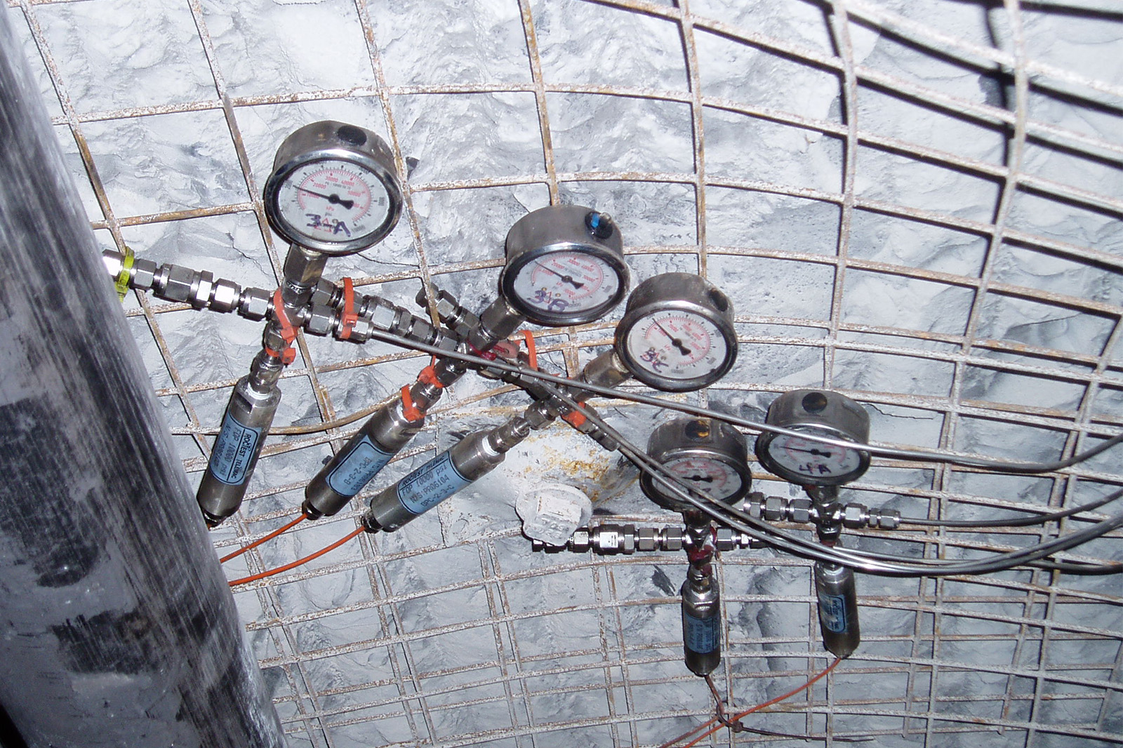 Hydraulic borehole pressure cell gauges, West Elk coal mine, Somerset, Colorado
