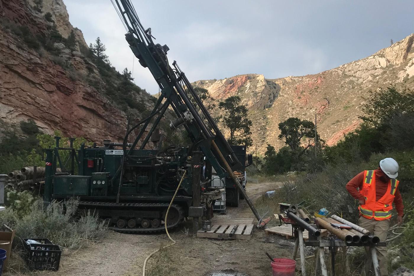 La Prele Dam geotechnical drilling, Douglas, Wyoming