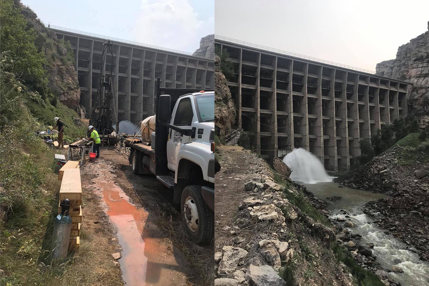 La Prele Dam geotechnical drilling, Douglas, Wyoming