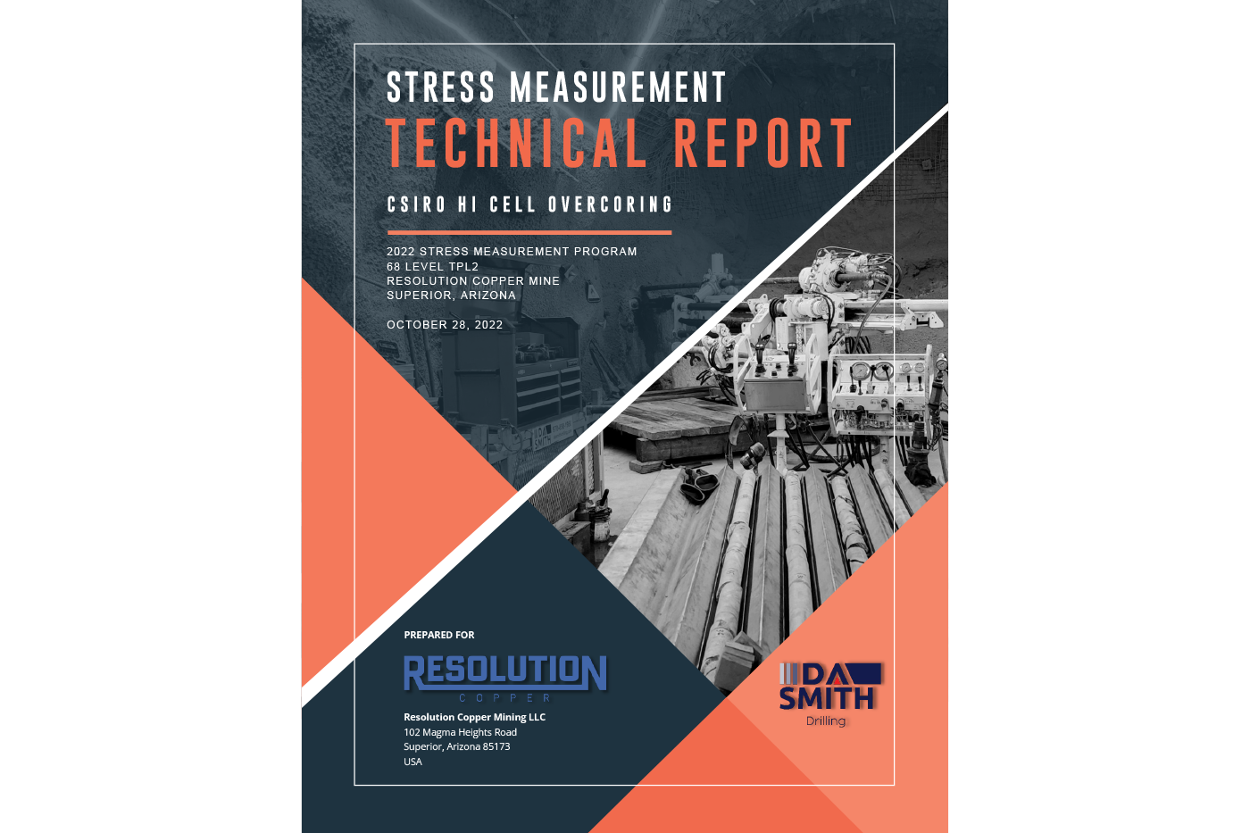 Overcoring stress measurements at Resolution Copper
